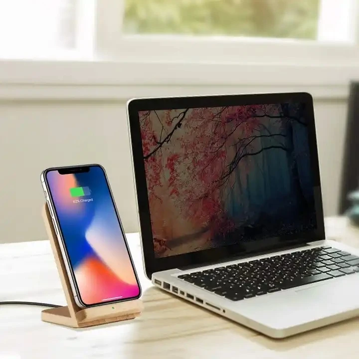 bamboo wireless charger holder
